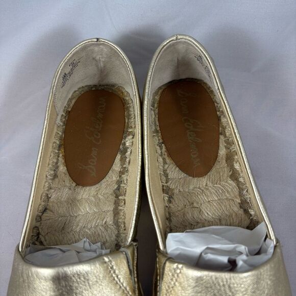 SAM EDELMAN Gold Espadrille Flats Size 8 - Picture 2 of 10